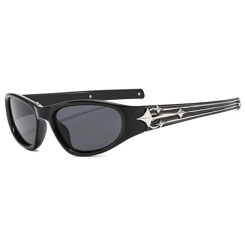 Outdoor sports sunglasses with PC frame and lens in category 3 sun protection with windproof design