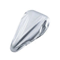 Silver outdoor cycling bike saddle rain cover made from 100% polyester on a bicycle