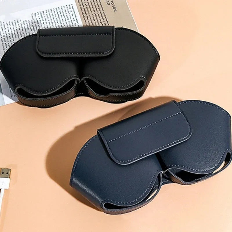 AirPods Max protective case in PU leather, shown in available colours: black, blue, green, red, white.