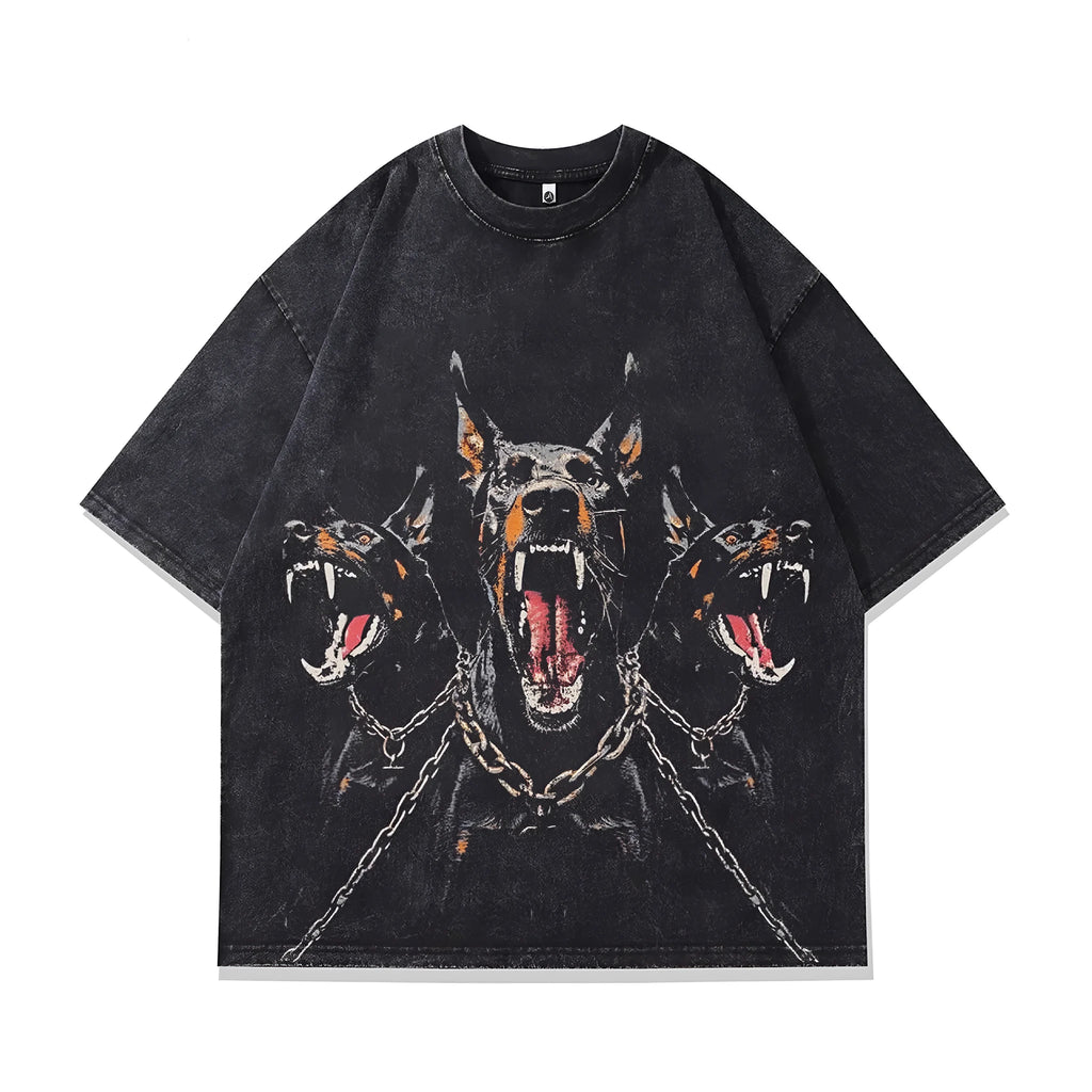 Men's loose fit character print cotton t-shirt on hanger, short sleeve summer top