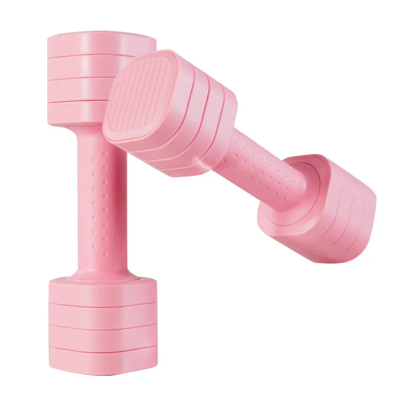Detachable pink dumbbell set for women's fitness with 5lb weight specification