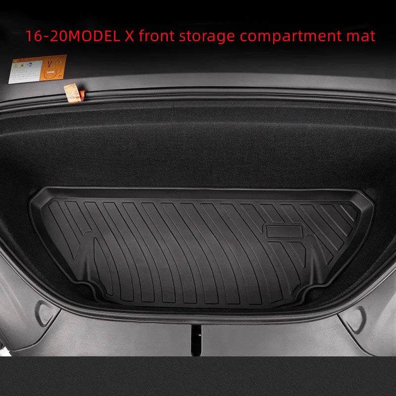 Rubber floor mat with TPE footrest for Tesla cars including Model 3, Y, X and S