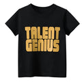 Men's black geometric print short sleeve T-shirt with loose street fashion styling