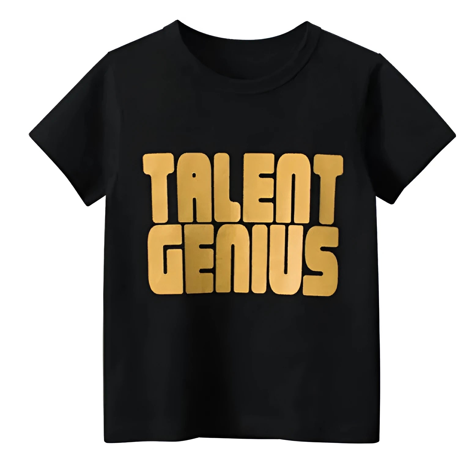 Men's black geometric print short sleeve T-shirt with loose street fashion styling