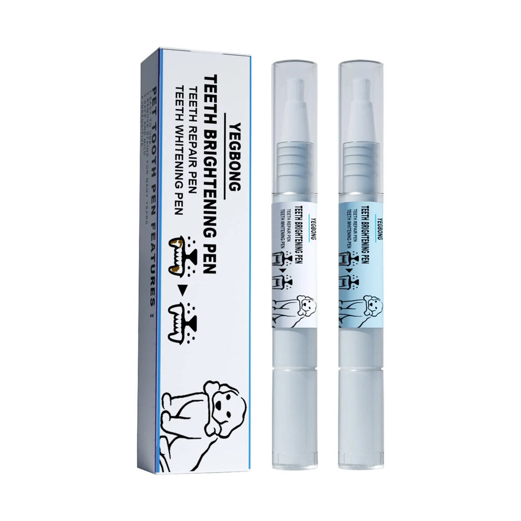 Pet teeth whitening pen with dental brushes for dogs and cats oral care
