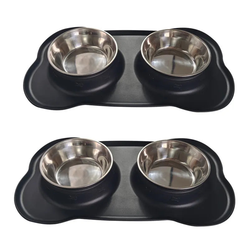 Large silicone dog bowl with stainless steel base in choice of five colours