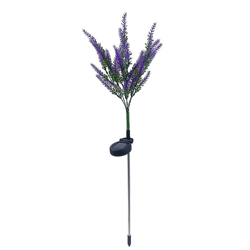 74cm solar garden light flower design with LED illumination in lavender colours