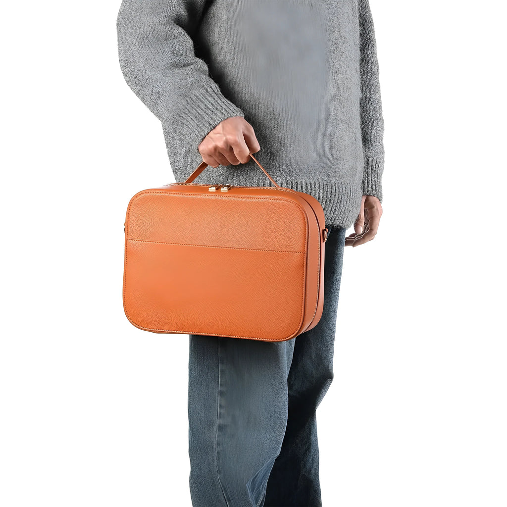 Black superfiber MR glasses storage box showing internal compartment for head-mounted equipment