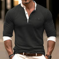 Men's long sleeve round neck cotton T-shirt in solid colours from S to XXXL sizes