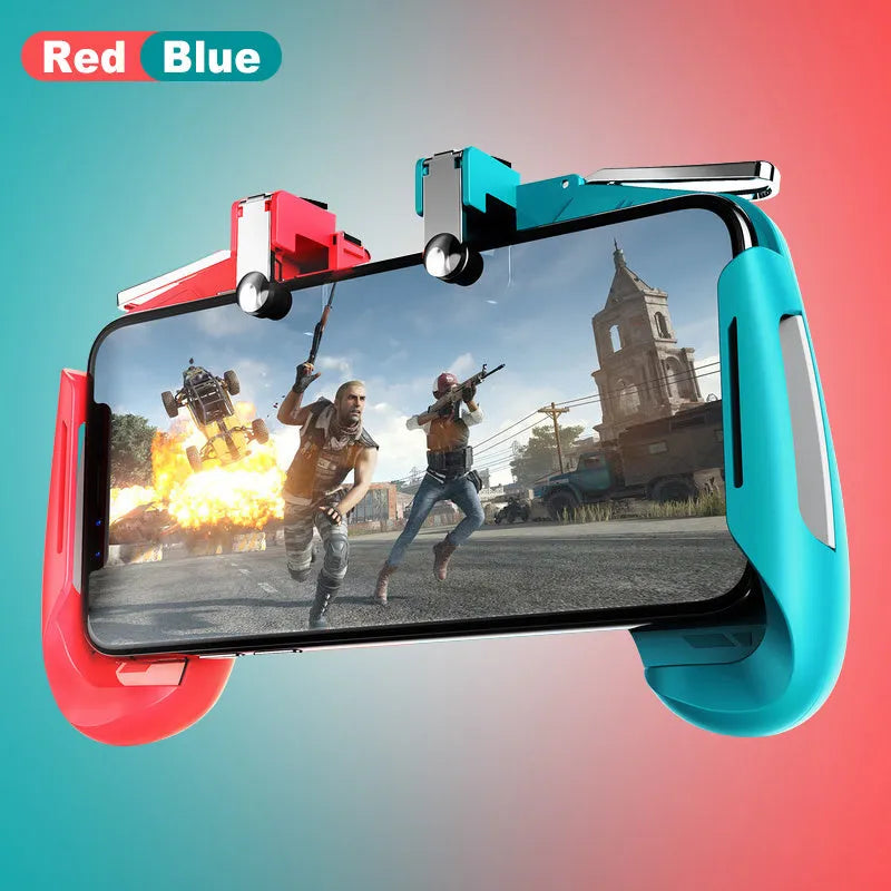AK16 extendable L1 R1 trigger gamepad controller clamped onto a mobile phone