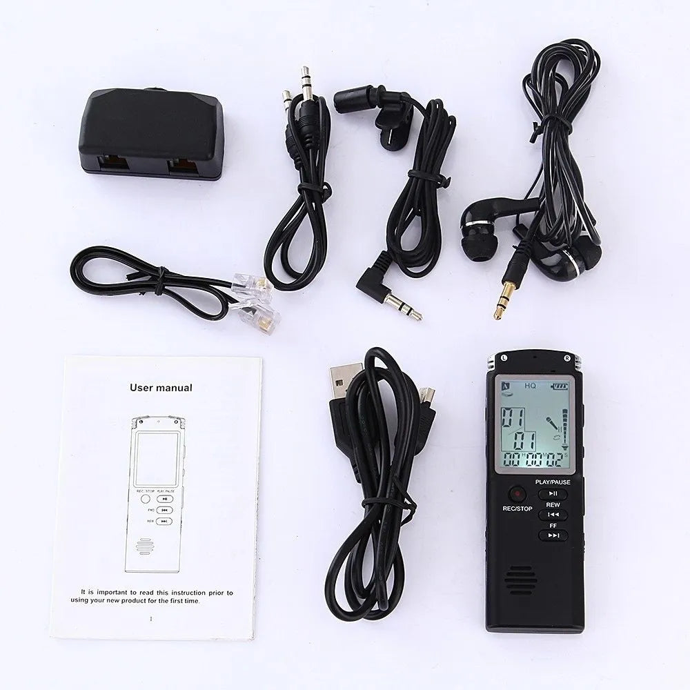 Compact USB professional voice recorder with external microphone for telephone recording