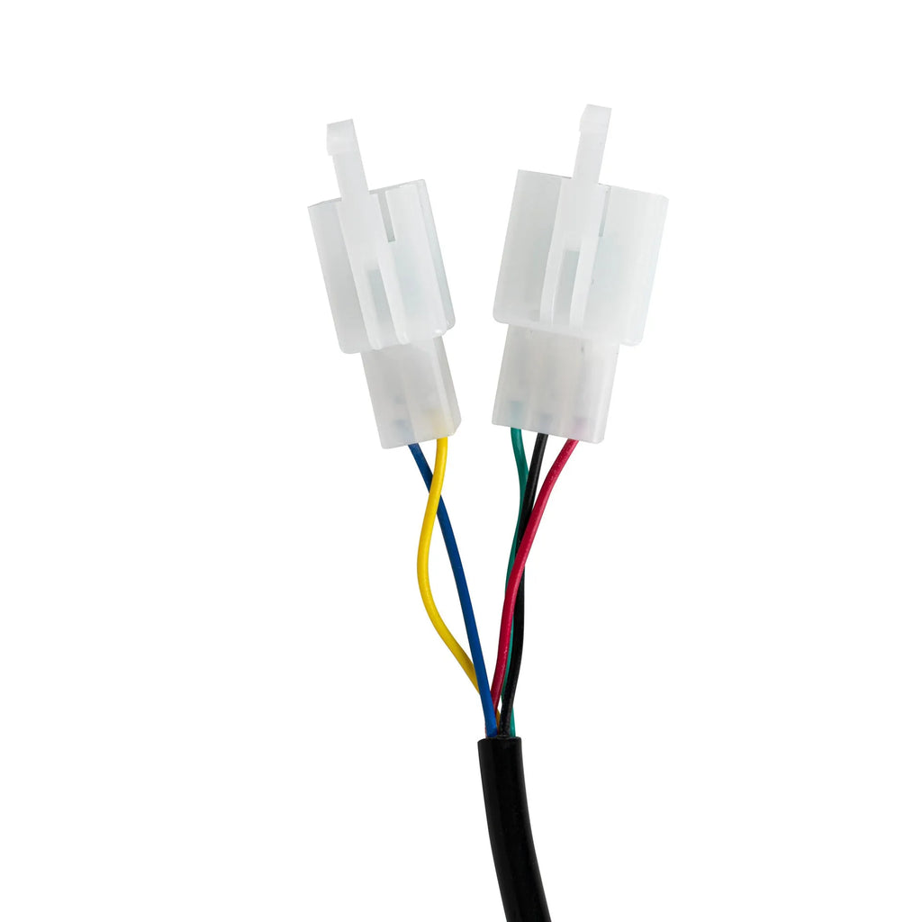 Electric vehicle handlebar replacement section showing 5-core wire connection and multiple colour options