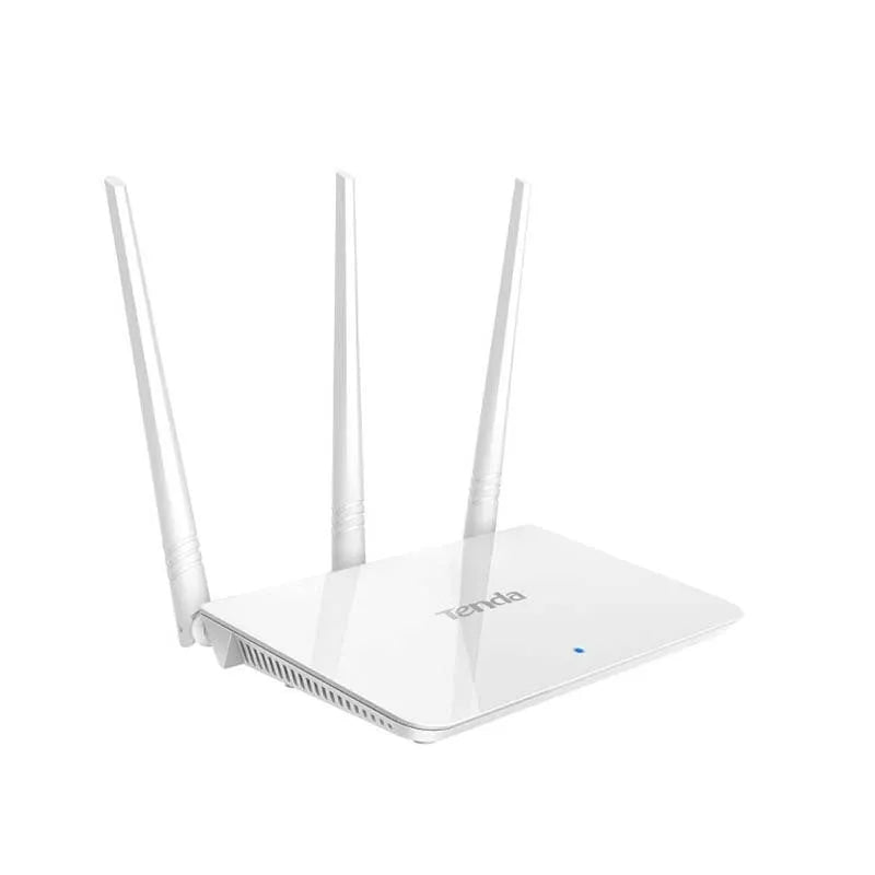 White wireless router with dual-band 2.4GHz and 5GHz support for broadband connections