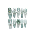 Camellia gradient chain nail art stickers with diamond coverage and butterfly patterns