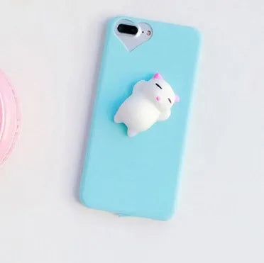 Soft black silicone iPhone case with a raised 3D cartoon cat design