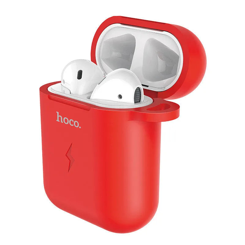 Black compatible silicone headphone case for AirPods with wireless charging support