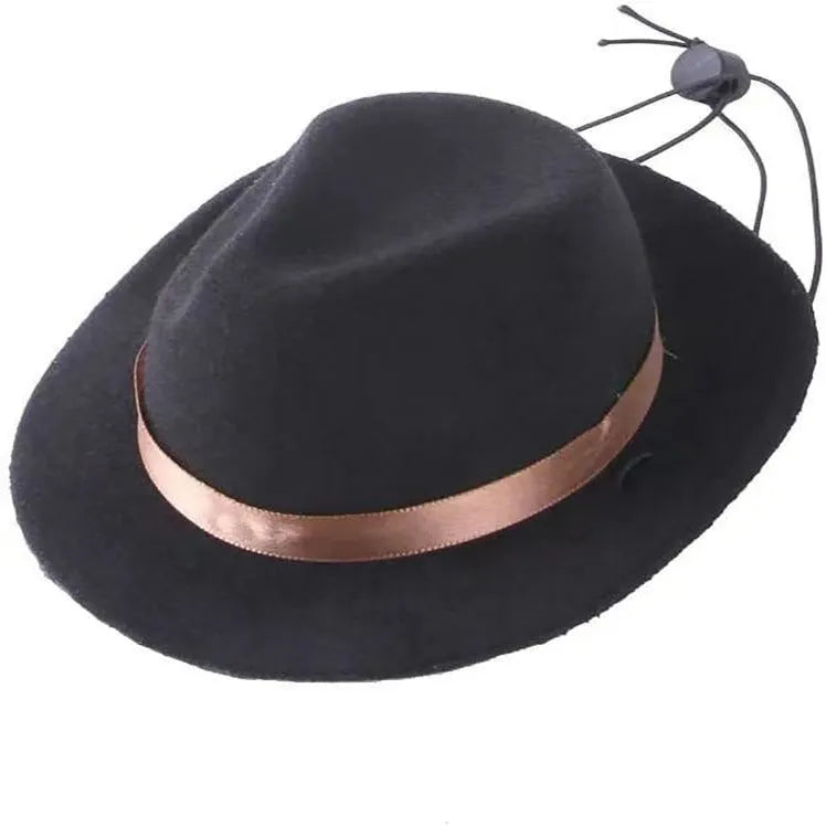 Wool felt mini pet hat in S size 155cm diameter with hairpin accessory for small dogs and cats