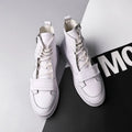 PU leather men's winter ankle boots in high-top sneakers style with microfiber upper, available in black and white colours