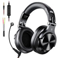 Black or red OneOdio closed-back over-ear wired headphones with 40mm speaker drivers.