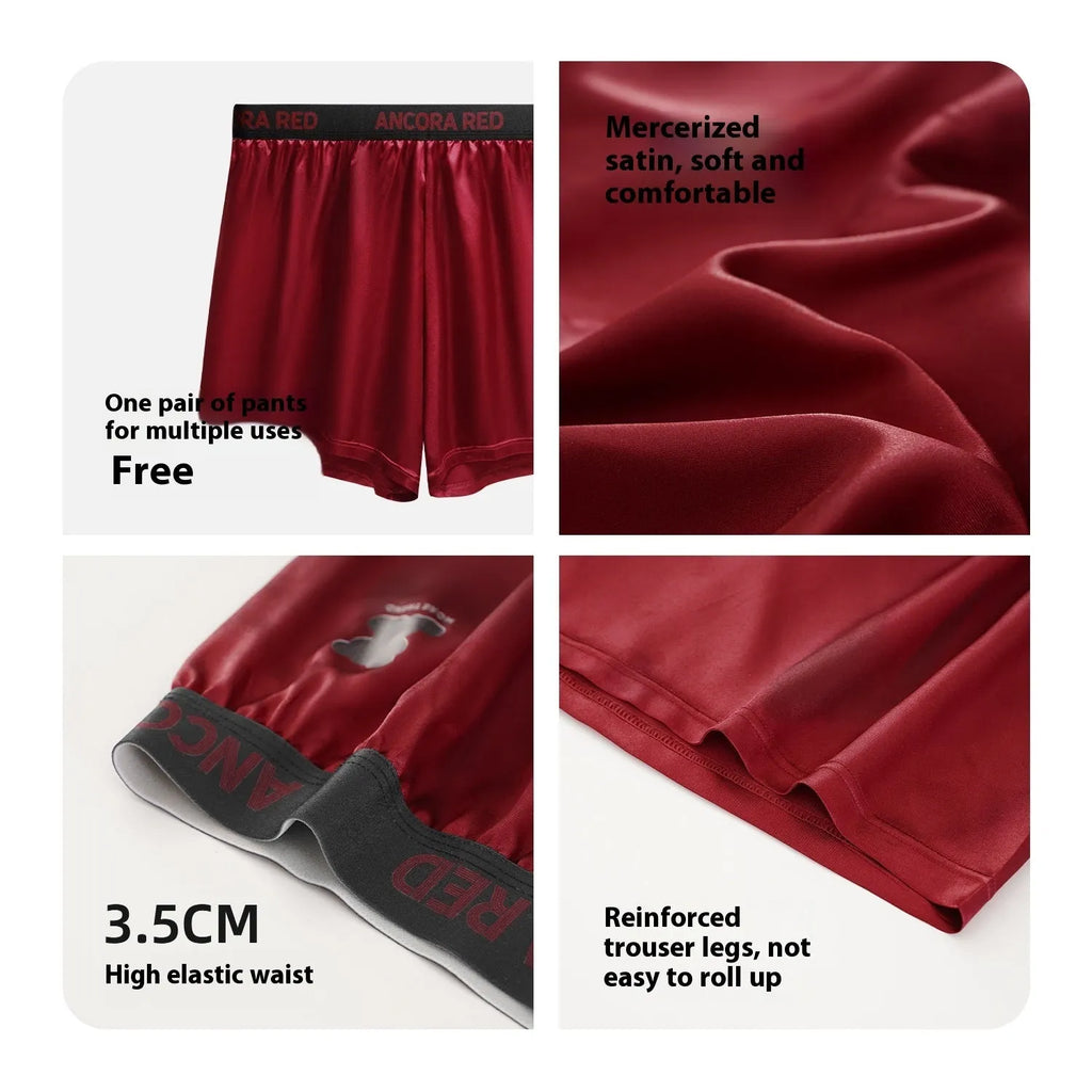 Solid colour men's polyester boxer briefs in six colours with mid-waist design