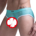 Men's ice silk briefs in Army Green colour with bullet separation design and mid waist fit