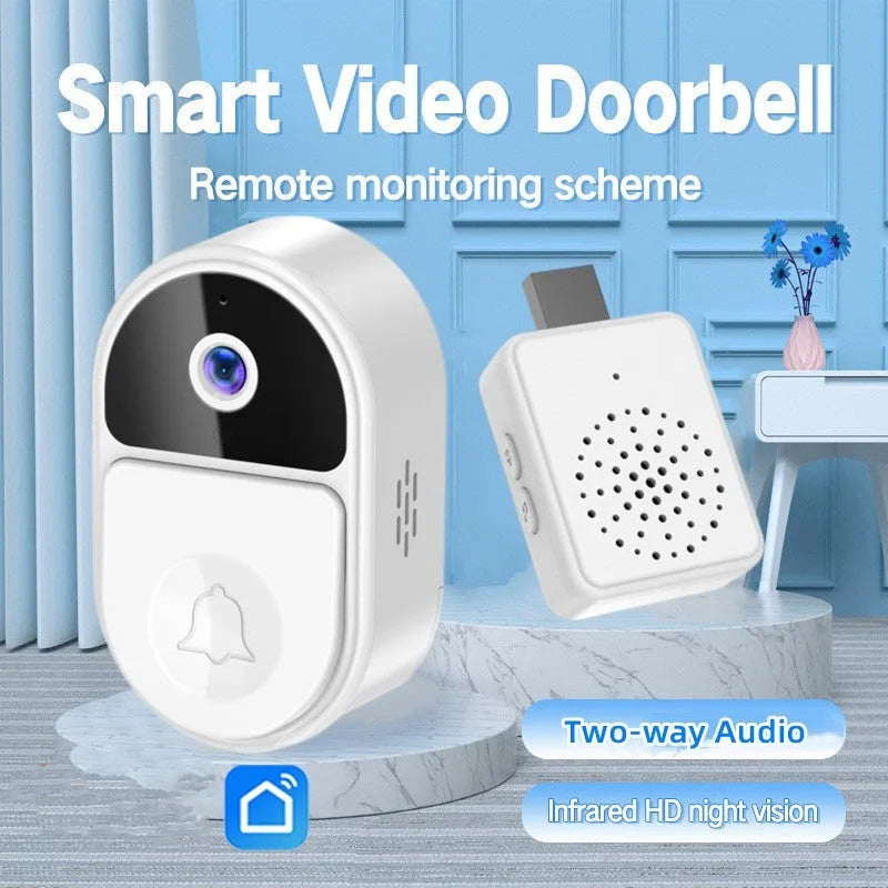 Doodle Smart Visual Doorbell V8 wireless unit in black or white for outside room installation.