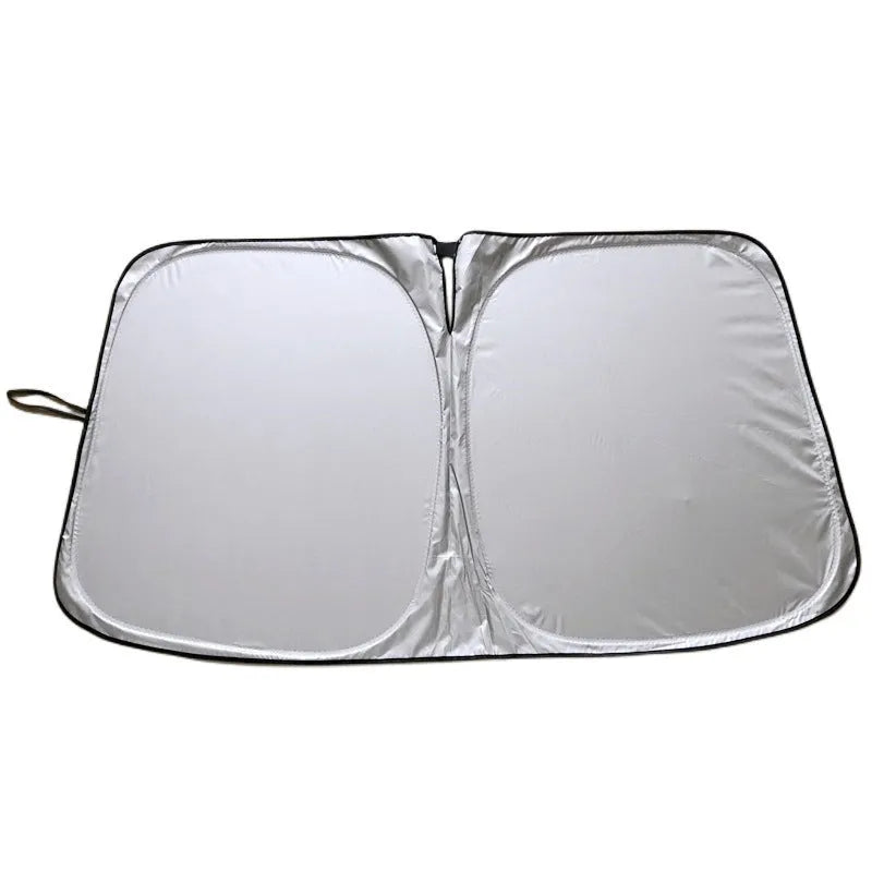 Aluminium foil car windscreen sunshade in titanium silver colour
