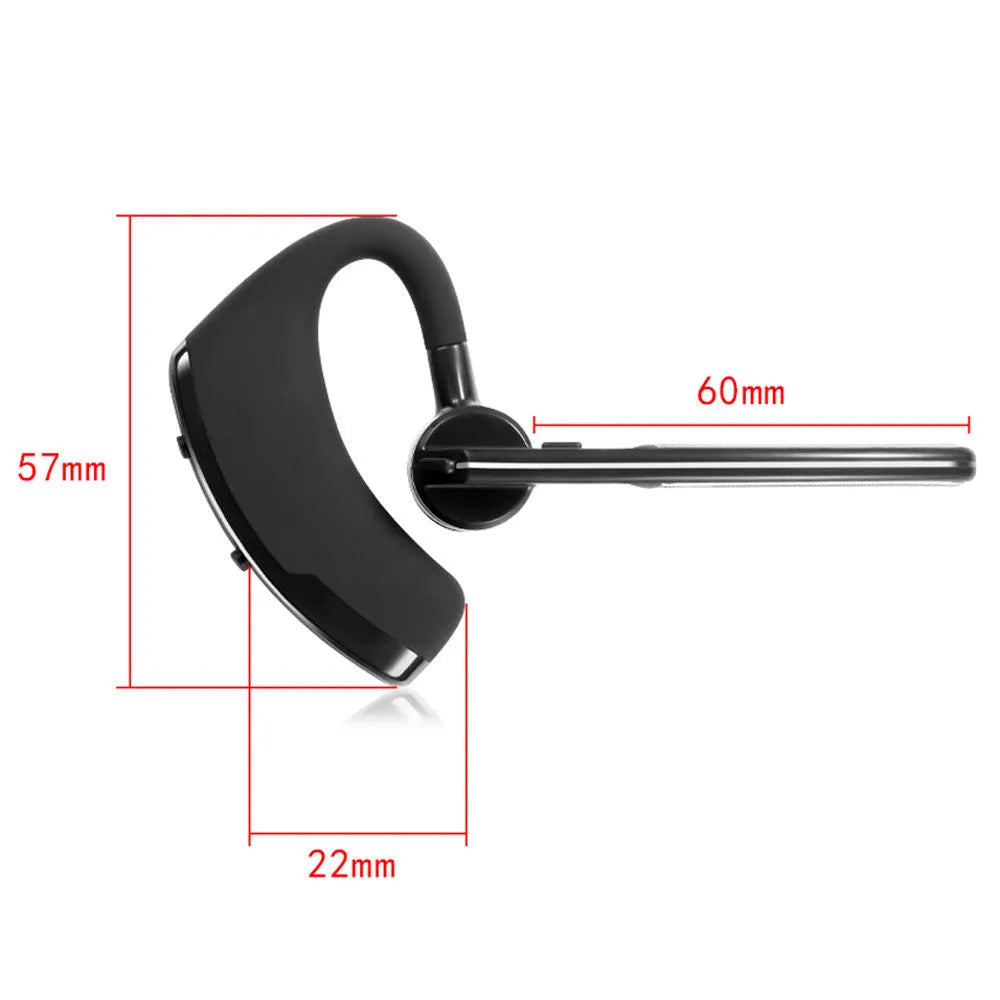 V9 Jerry style Bluetooth wireless headset with ear-bud and charging cable on a white background.
