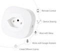 16A smart WiFi socket plug with EU, US, and Swiss configurations for voice-controlled home automation