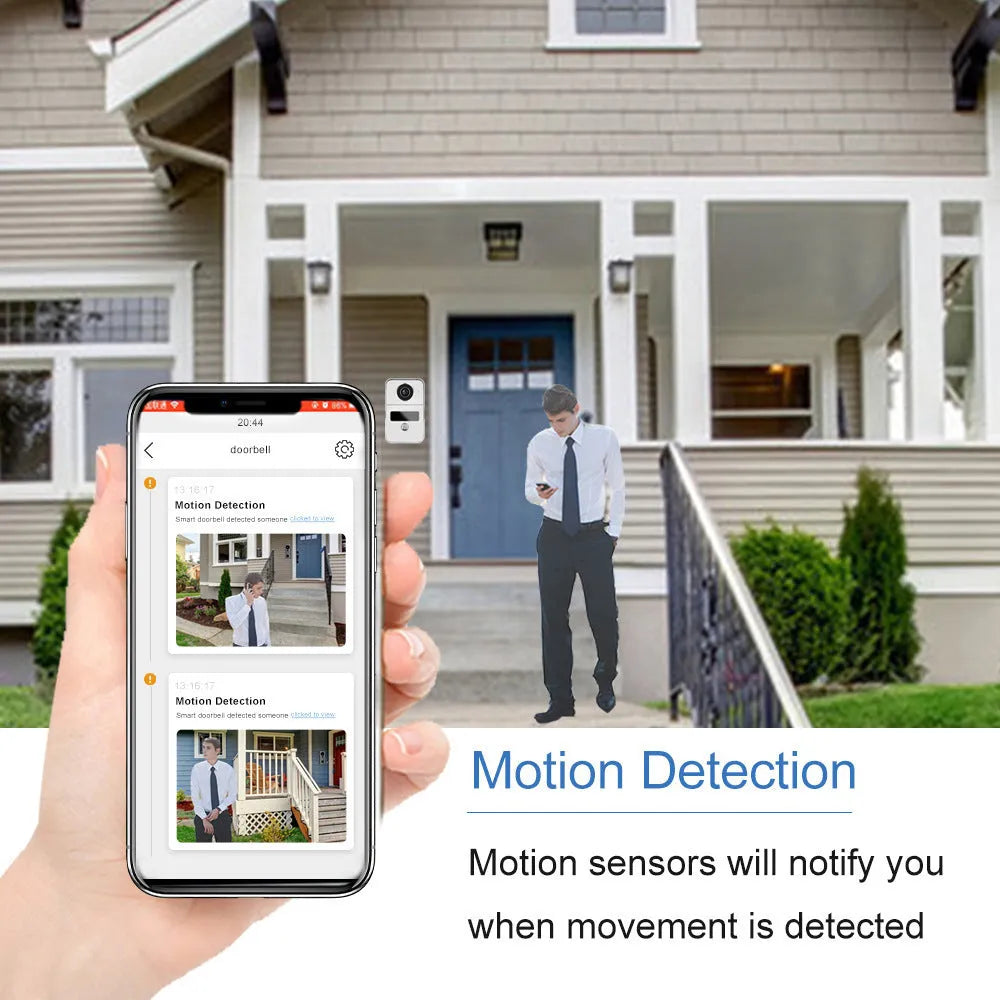 10-inch video intercom doorbell with outdoor camera unit and indoor display monitor