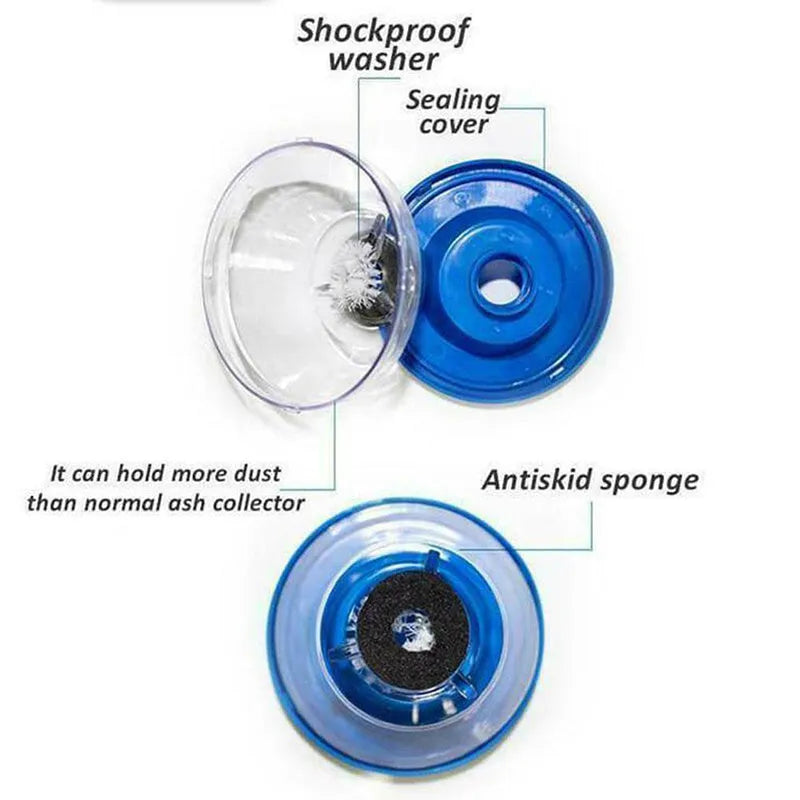 Blue plastic bowl-shaped dust cover for electric hammer drills with sponge ring.