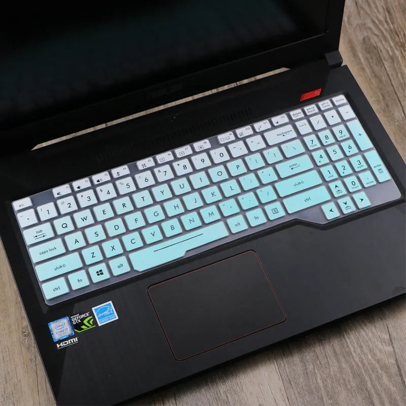 ASUS Flight laptop keyboard protective film cover showing transparent design with anti-glare coating