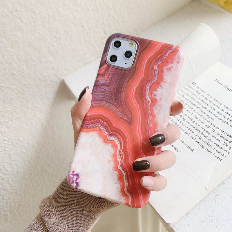 Purple marbled TPU soft shell back cover for iPhone 11