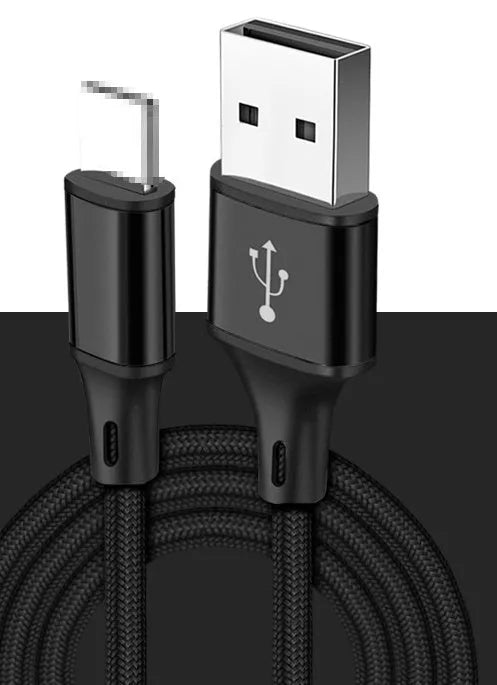 2m mobile phone data cable with USB connector available in black blue gold red and silver for Apple Android Type C