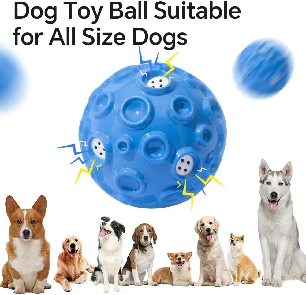 Colourful dog chew ball with textured surface and two-layer rubber construction for aggressive chewers