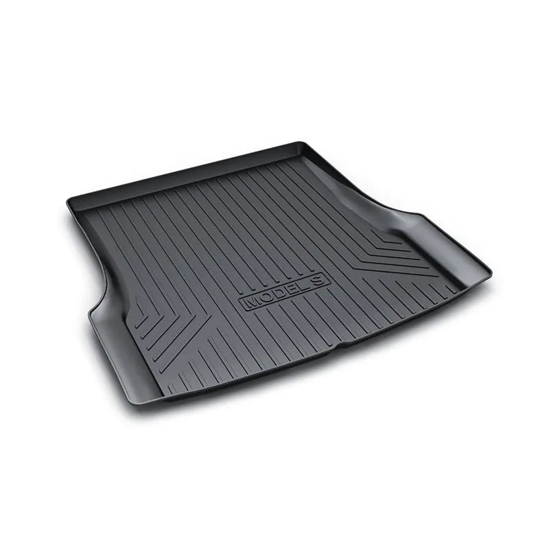 Rubber floor mat with TPE footrest for Tesla cars including Model 3, Y, X and S