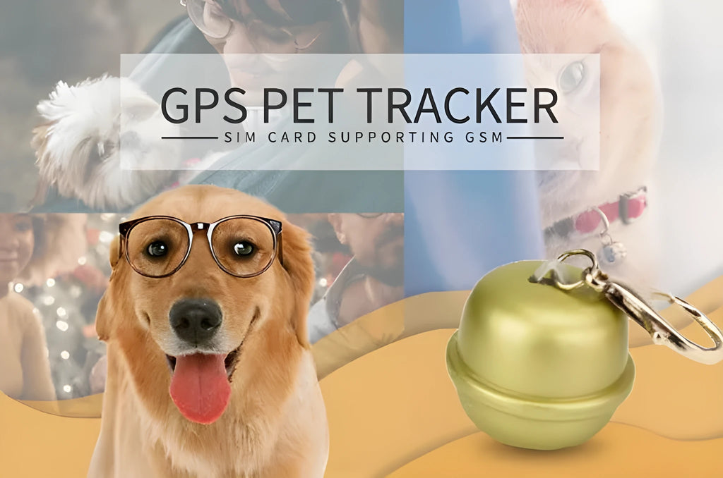 GPS dog tracking collar with adjustable nylon strap in black, brown, green, or pink colours