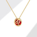 Women's gold electroplated copper zodiac constellation pendant necklace on O-ring chain