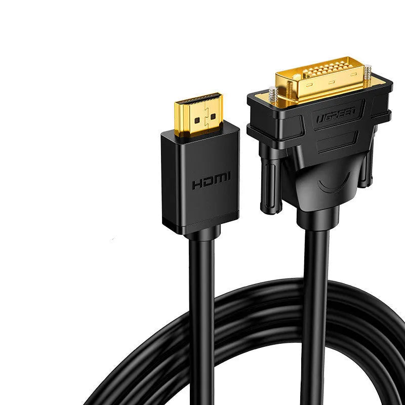 HDMI laptop to projector converter cable in green package showing connector and length options