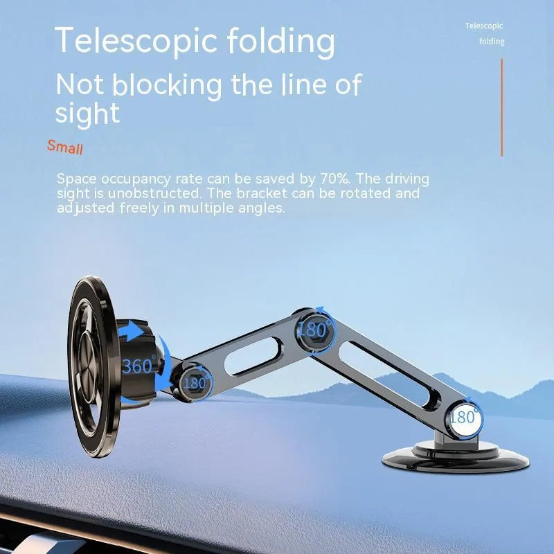 All-metal car magnetic phone holder with magnetic rings and adhesive pads in multiple colour options