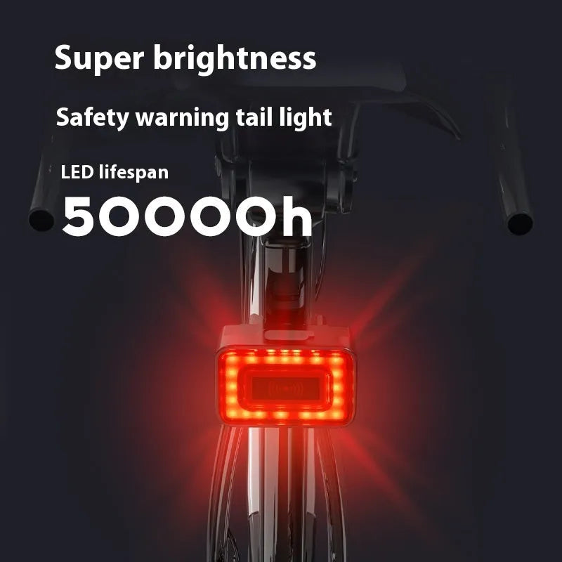 Radar detection bicycle taillight with double bracket mount showing dimensions 59.0×39.5×28.5mm