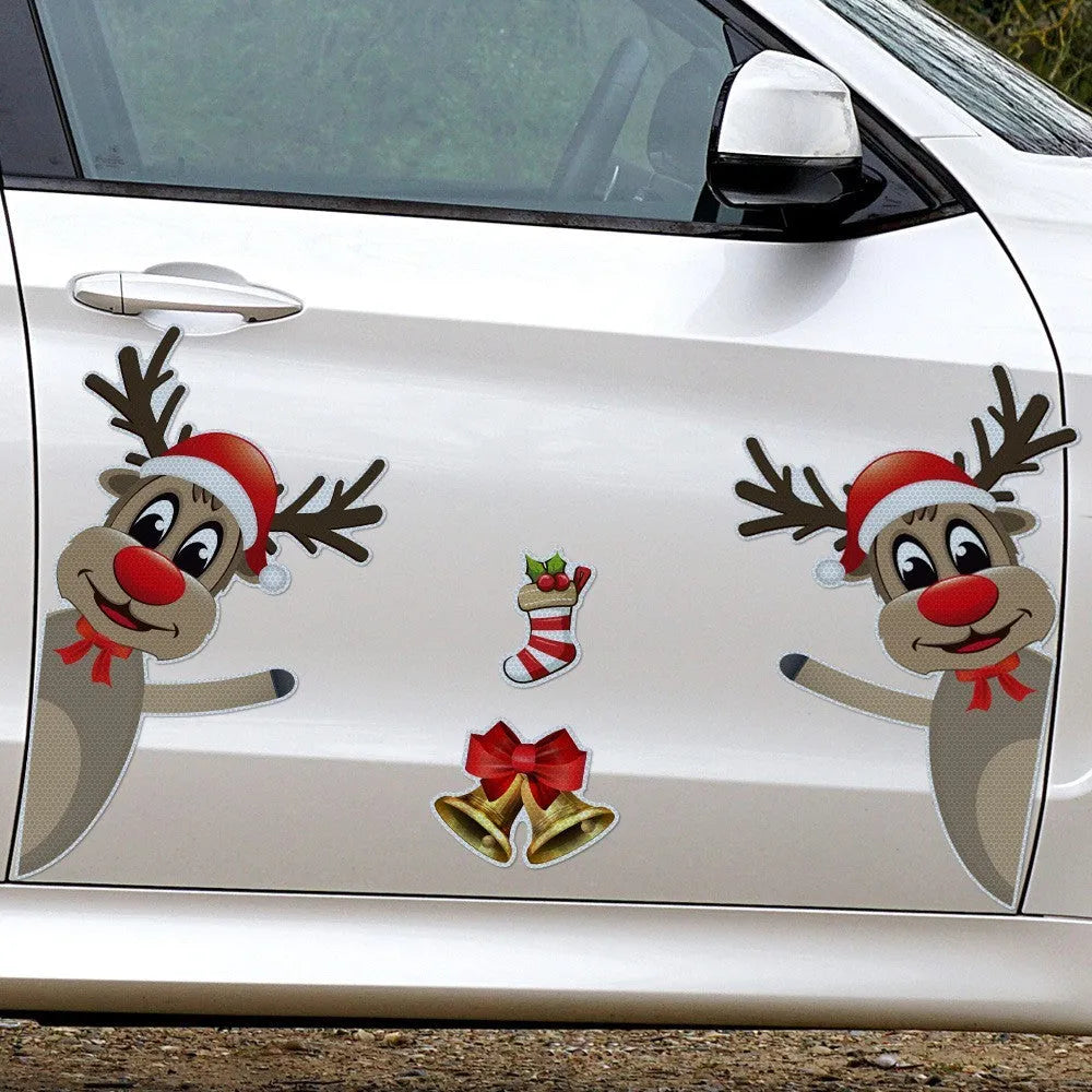 Christmas elk bell magnetic luminous reflective bumper stickers in YFC002 colour