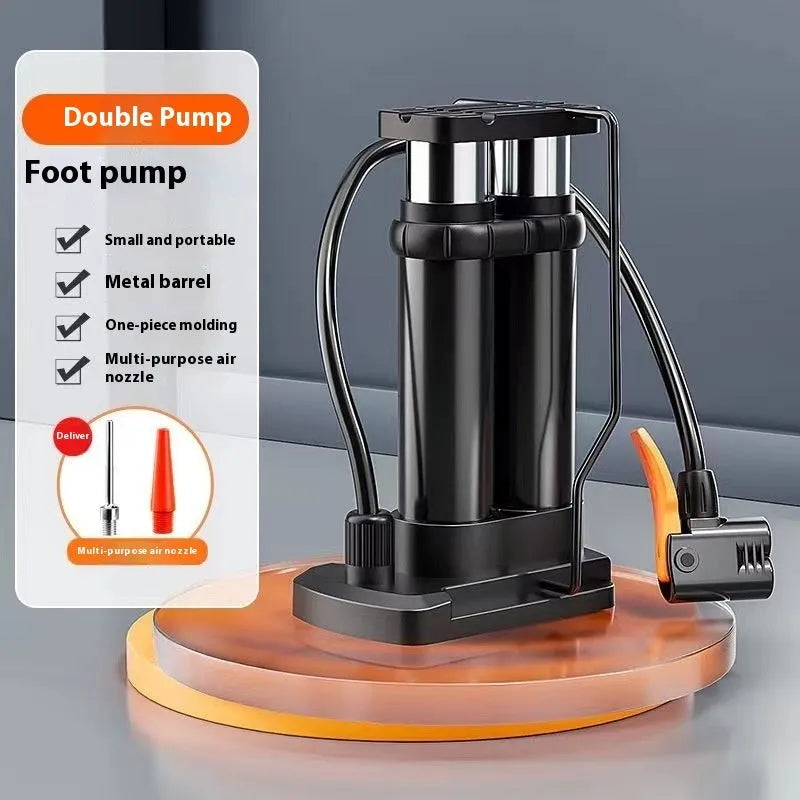 Iron foot tire pump for bicycle and motorcycle manual inflation with ball needle