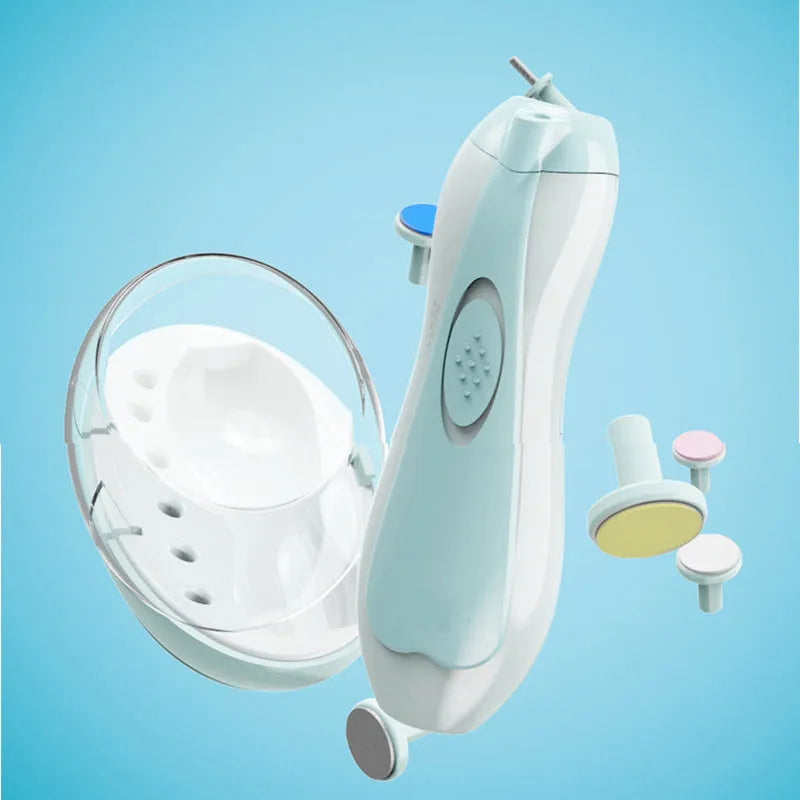 Ultra-quiet multifunctional baby nail polisher in pink colour with LED light