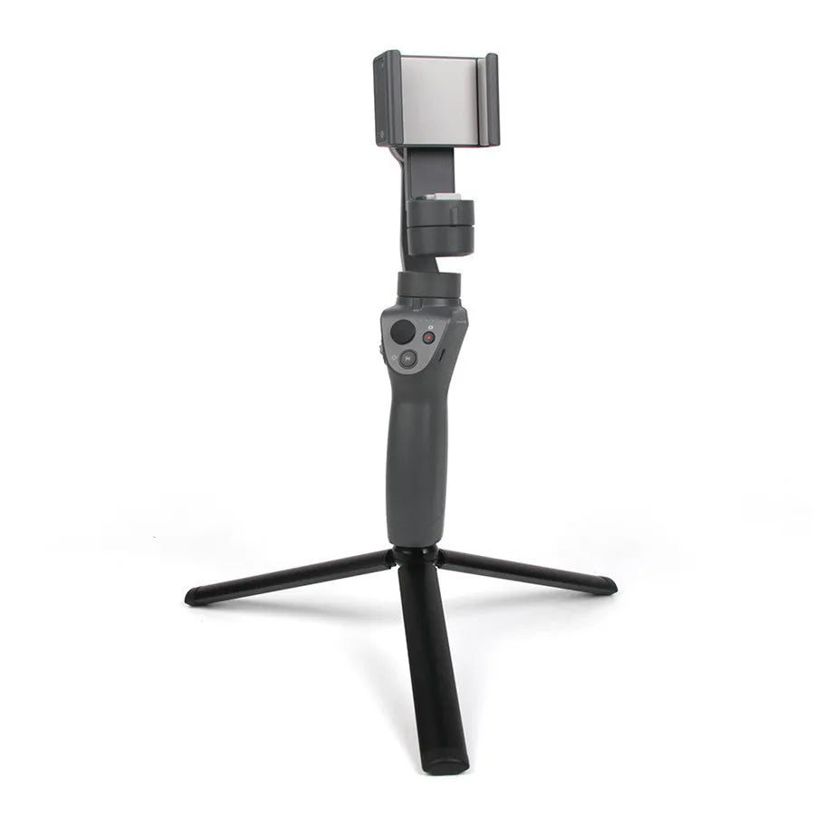 Black aluminium mobile phone tripod and handheld stabiliser compatible with iPhones