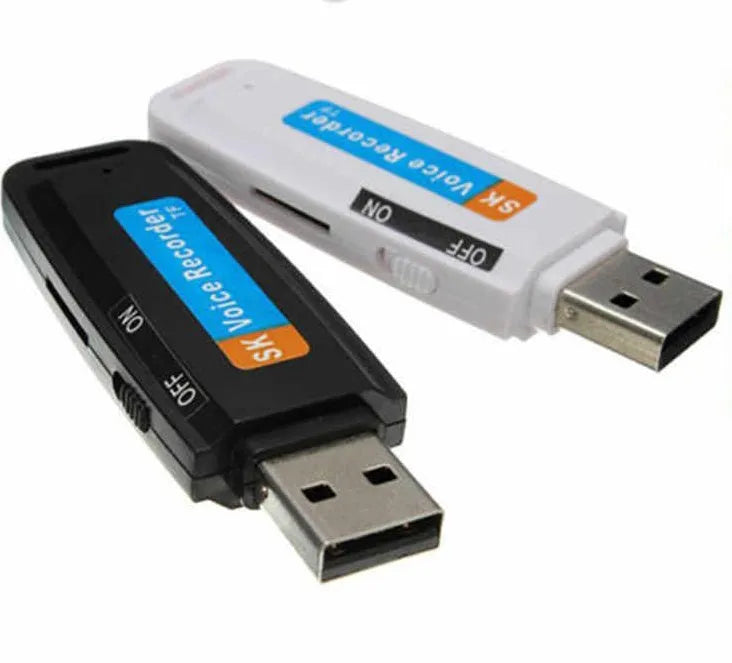 SK-001 creative card design USB flash drive in black or white with voice function