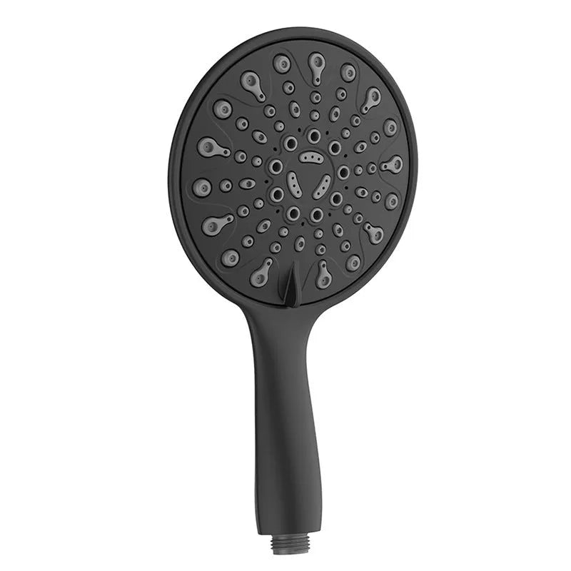 Portable handheld shower head with six spray functions and electroplated metallic finish