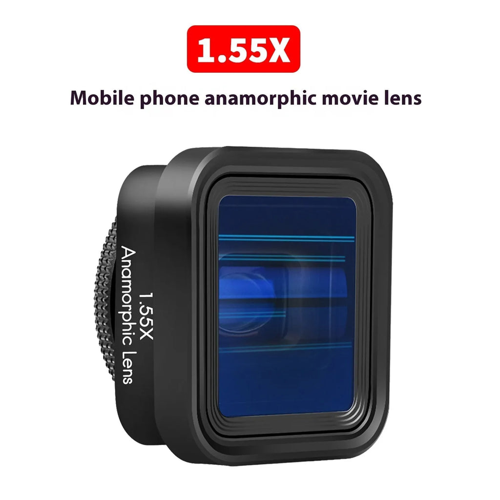 Black SANYK 1.33x mobile phone anamorphic lens for cinematic widescreen video recording