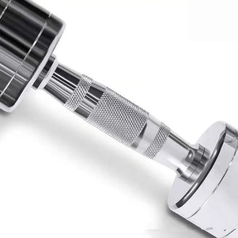 Silver pure steel electroplated 1kg dumbbell with ergonomic handle