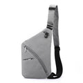 Men's black Oxford cloth single shoulder chest bag with letter detail worn crossbody